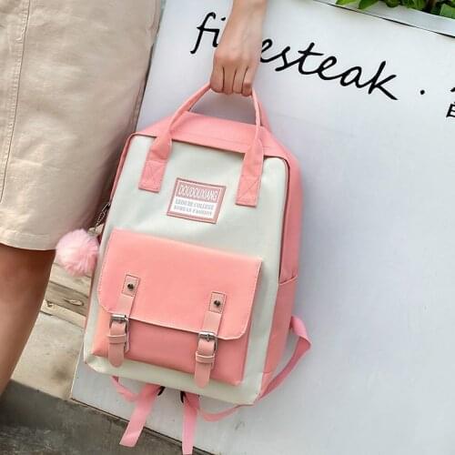5 Pcs Sets Canvas School Bags For Teenage Girls Women New Trend Female Backpack Nylon Casual Backpack Student Shoulder Bag