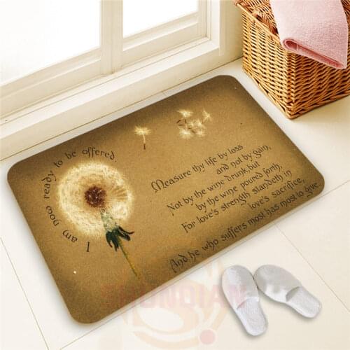 Sell Well Custom Dandelion #12 Doormat 100% Polyester Home decor Non-slip Floor Mat Bath Mats#1103@12