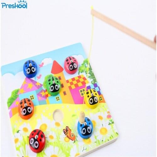 Montessori Kids Toy Baby 3D Magnetic Wooden Fishing Puzzles Learning Educational Preschool Training Brinquedos Juguets