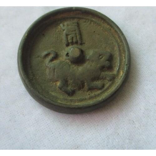 Collectible Chinese Old Bronze Carved "Tiger" Coin /Zodiac Figurines Free shipping