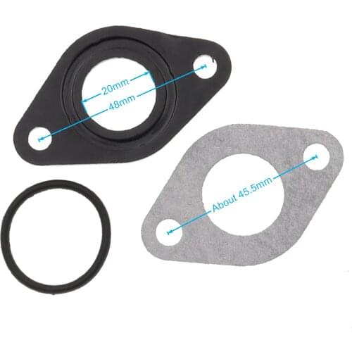 20mm Carburetor Manifold Intake Pipe Gasket Spacer Seal Set for 50cc 110cc 125cc Pit Dirt Bike ATV D50