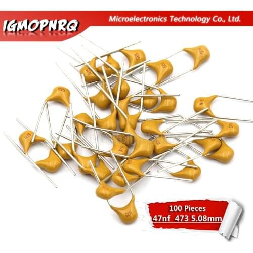 100Pcs monolithic capacitor 47NF 473 50V 10% Pitch 5.08MM ceramic capacitor 0805