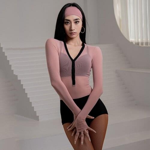 Latin Dance Costume Leotard Women Latin Practice Wear Black Long Sleeves Tops Samba Performance Dress Gymnastics Clothes BL4827