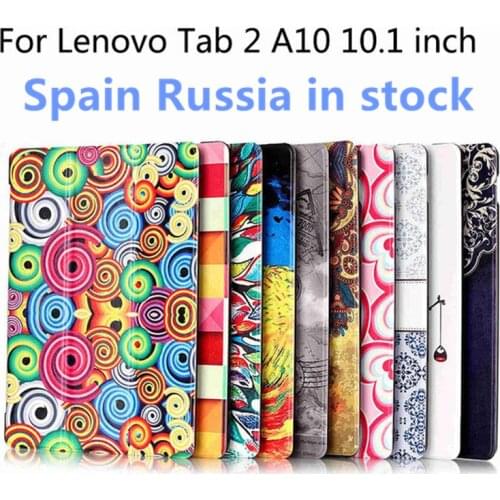 Hot Colorful Print leather cover for Lenovo tab 2 A10 30 A10-70F Tab 3 10 Plus TB-X103F 10.1 Magnet Smart folio case+pen+film