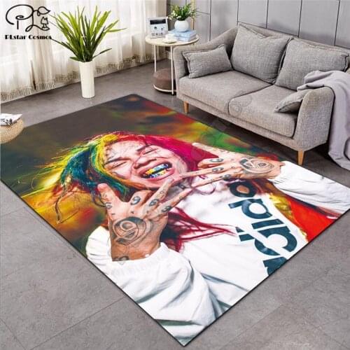 SInger 6IX9INE carpet Square Anti-Skid Area Floor Mat 3D Rug Non-slip Mat Dining Room Living Room Soft Bedroom Carpet style-02