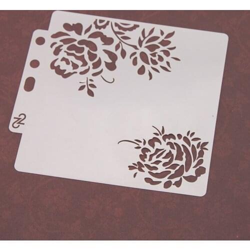 DIY Scrapbooking Card Spray Pattern Pre-Drawing Lace Ruler Spray Masking Version Drawing Masking Hollow Out Template Rose Flower