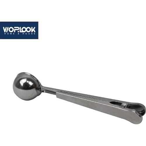 Multifunctional Stainless Steel Coffee Scoop With Bag Clip Digging Fruit Ice Cream Sealing Package Tea Seasoning Measuring Spoon