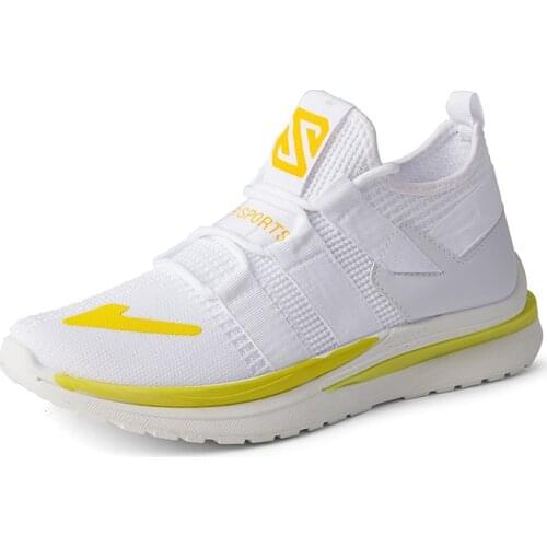 Mens Sports Shoes Flying Woven Breathable Mesh Shoes Soft And Comfortable Rubber Sole Non-Slip Wear-Resistant Fashion Sneakers