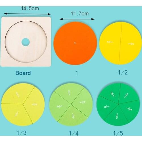 Preschool Circular Mathematics Fraction Board Division Teaching Aids Montessori Education Math Toy Children Learning tool Toy