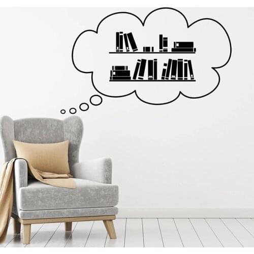 Books Wall Decal Library Bookstore Reading Room School Interior Decor Bookworm Read Story Door Window Vinyl Stickers Mural E470