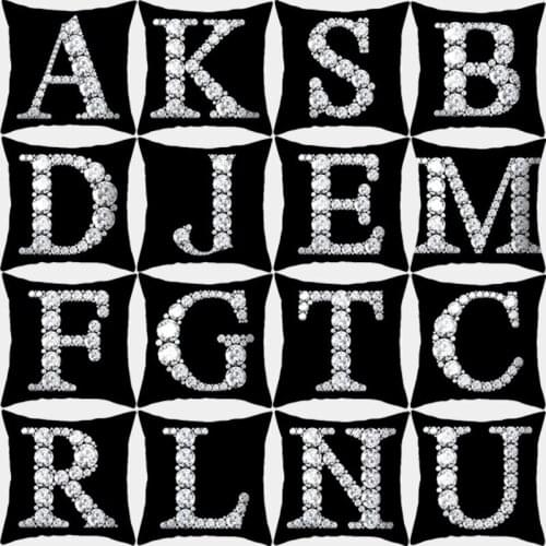 Letters Cushion Cover Crystal Diamond Printed Pillowcover 45x45 Decorative Sofa Cushions Throw Pillows Home Decor Pillow Cases