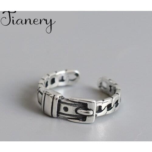 New Trendy Personality Punk Belt Rings For Women Lady Resizable Size Rings Party Jewelry Charm Gifts 2021