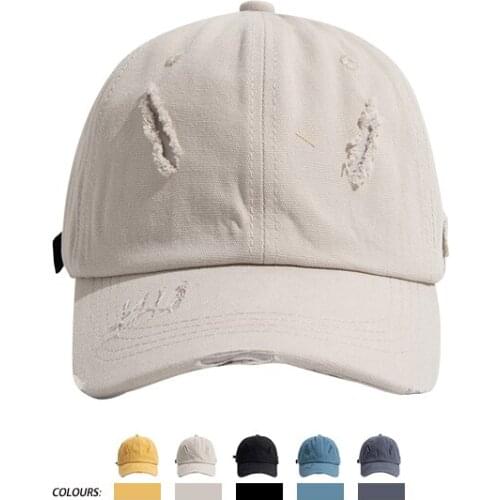 Unisex Solid Color with Holes Baseball Cap Women Hip Hop Casual Snapback Hat Outdoor Sports Men Cap Bone Trucker Hat