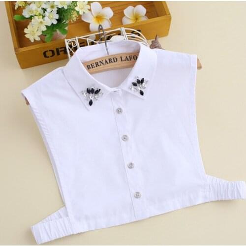 Pure Color Shirt Detachable Collar for Women White Adjust Removable False Collar Half Shirt Blouse Tops Female Nep Kraagie