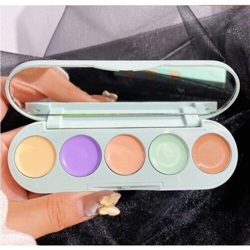5 Color Professional Concealer Contour Palettes Long-lasting Cream Base Foundation Eye Face Contour Palette Makeup Foundation