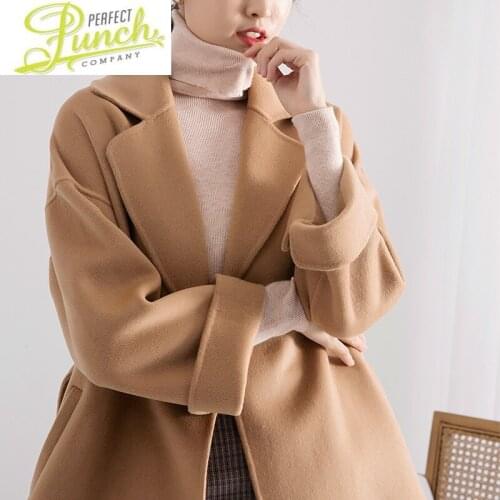 Coat Korean 100% Wool Female Jacket Elegant Spring Autumn Fashion Clothes Coats and Jackets Women Overcoat Abrigo Mujer 8806 KJ