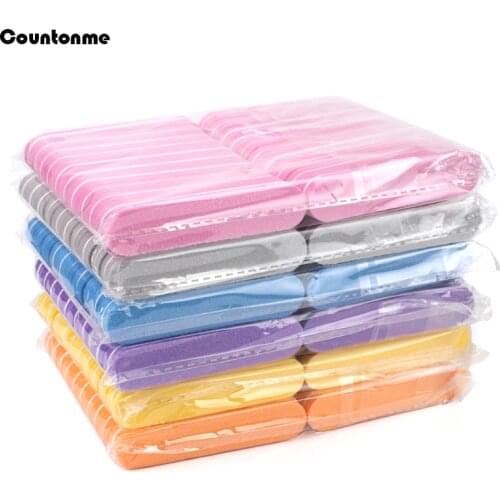 100 Pcs /Lot Mini Sponge Nail File 100/180 Colorful Small Grinding Buffer Block 9*2cm Double Sided Polisher Manicures Tools Set