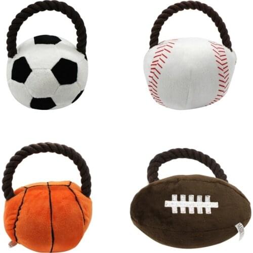Plush Pet Dog Toy Ball Squeak Toys Cleaning Tooth Chew Toy Pet Supplies Non-toxic Training Balls Durable Puppy Toys Pet Supplies