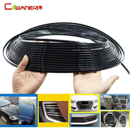 Cawanerl 200CM Car Styling Decoration Strip Sticker Chrome Black Trim For Car Air Conditioner Outlet Vent Door Bumper Grille