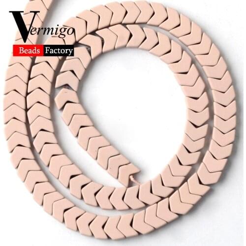 Pink Nanotech Rubber Arrow Shape Hematite Minerals Beads For Jewelry Making 6*3mm Spacer Loose Beads Diy Bracelet Necklace 15