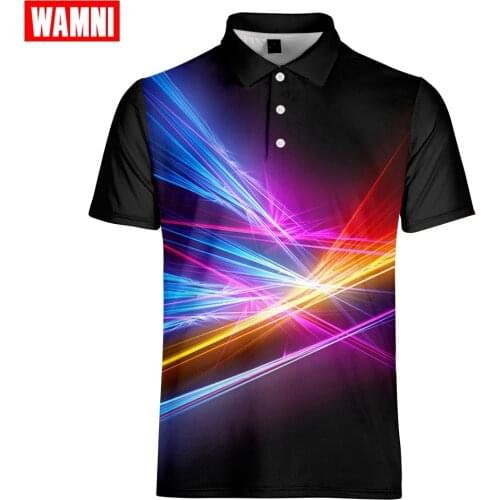 WAMNI Brand Fashion Quick Drying Polo Shirt Casual Sport Simple Bodybuilding 3D Male Short Sleeve Turn-down Collar Polo-shirt