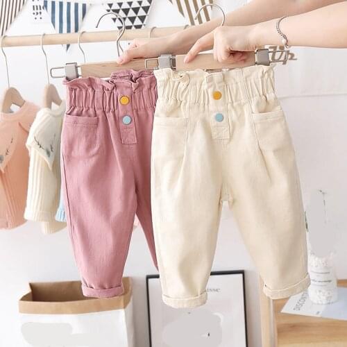 Girls Pants Spring Autumn Children Clothes Bow Ruffles Baby Girl Trousers Kids Pants Princess Toddlers Infant Casual fashion