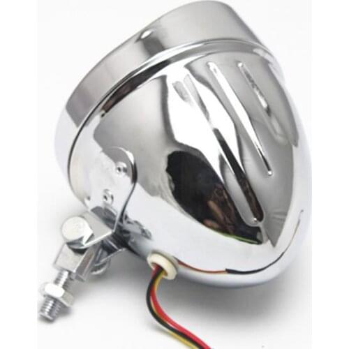 Motorcycle Headlights Aluminum Visor Chrome Head Light Lamp for Most Bikes /Choppers /Touring /Custom Bikes