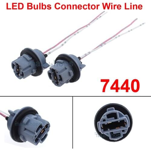 2PCS 7440 T20 LED Bulbs Holder Socket Wire Connector Extension Reverse Stop Harness Line 1156 1157 3156 7443 BA15S P21W BA15D