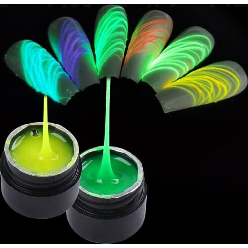 Luminous Spider Gel Glow In Dark Reflective Polish Elastic Nail Painting Gel Neon Green Design Decor Manicure Varnishes FB1840
