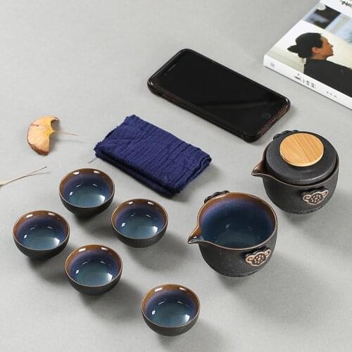 High grade Chinese Tea Travel Tea Set Kung Fu TeaSet Ceramic Portable Teapot Porcelain Teaware Gaiwan Tea Cups Gift For Friend