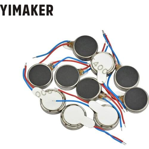 YIMAKER 10pcs 1030 Micro DC Vibration Motor 10*30 DC3V 60mA Flat Vibrating Moteur Button Motors For Phone Coin