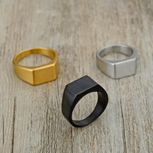 Valily Jewelry 10MM Unique Design Gold Color fashion Party matte ring for women,stainless steel Chunky Finger Bling ring for men