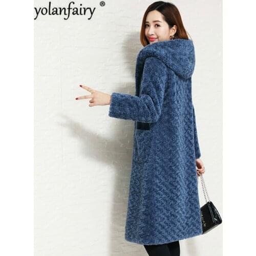 Sheep Shearling Winter Coat Women Two Side Wear Real Fur Coat Women Wool Jacket Women Clothes 2020 Manteau Femme 88015-1 YY1117