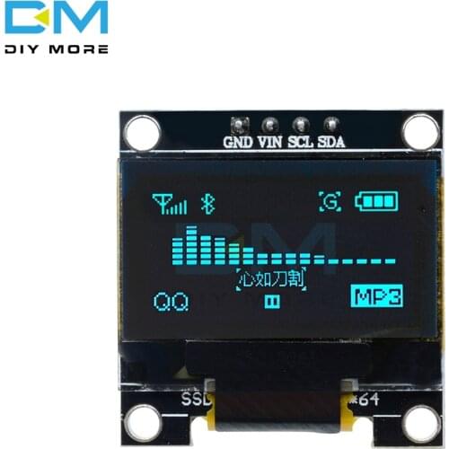 0.96 Inch I2C IIC Serial 128X64 128*64 Blue OLED LED Display Module Compatible For Arduino STM32 Controller Driver Board 3V 5v