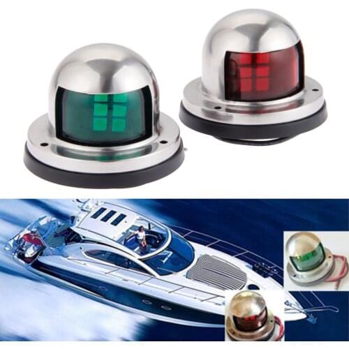1 Pair/2pc Stainless Steel 12V LED Boat Bow Sailing Signal Navigation Lamp Red Green Light For Marine Yacht Boat Marine Hardware