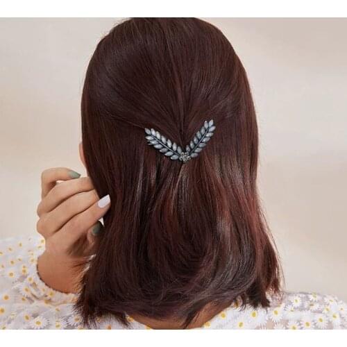 1pc 3colors Sweet butterfly leaf hairpin side clip hairpin side clip super flash net red temperament word clip frog buckle