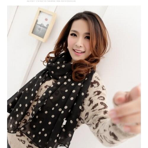 1PC Lovely Fashion Women Soft Cotton Lady Comfortable Long Neck Large Scarf Shawl Voile Stole Dot Warm Scarves Gift Hot