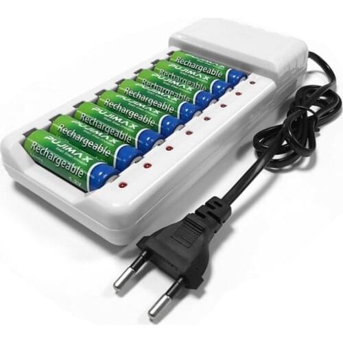 Battery Charger intelligent 8slots EU cable For AA/AAA Ni-Cd Rechargeable Batter 1 Pc