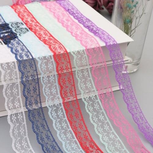 10yards/Lot 22mm Lace Ribbon Handicrafts Embroidered Net Lace Fabric Trim For Sewing Fabric Ribbon Skirt Accessories