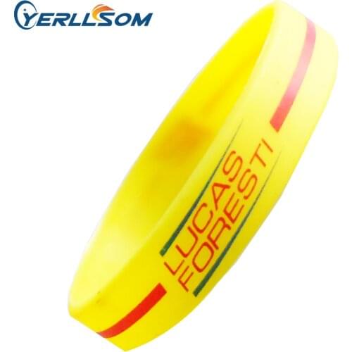 100pcs/lot customized 2color logo Screen print texts & logo rubber silicone bracelets Promotional gifts for Events Y060709