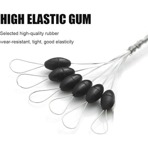120pcs/set Black Rubber Fishing Floating Space Beans Stopper Fishing Float Bobber for Sea Carp Fly Fishing Tackle Accessories