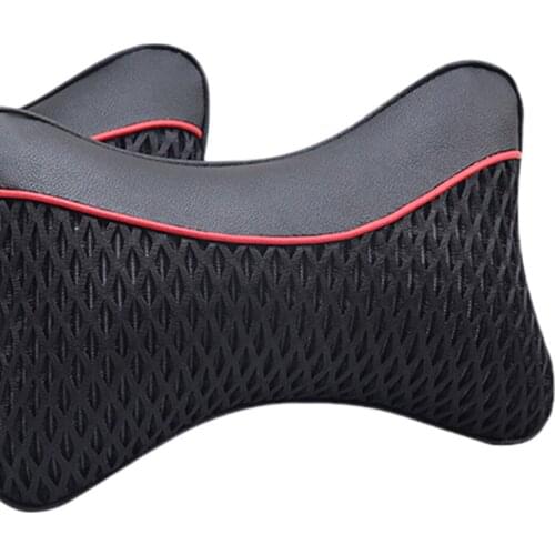 2 Pieces Soft Car Seat Neck Pillow Cushion Headrest Black Travel Accessories