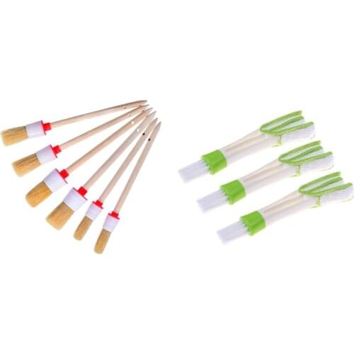 3 PCS Mini Duster for Car Air Vent with 6 Pieces Detail Brushes Cleaning Brushes Soft Hair Bristles Brush