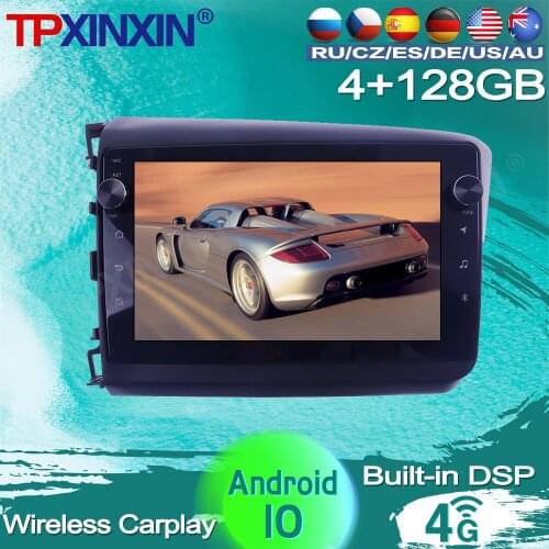 4+128GFor Honda Civic 2011 2012 2013 2014 2015 Android Car Radio Multimedia video player GPS Navigation AI Vioce Control Carplay