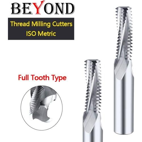 BEYOND Thread Milling Cutters For Aluminium Central Tungsten Carbide Steel Metric ISO Full Tooth Type M3 M4 M20