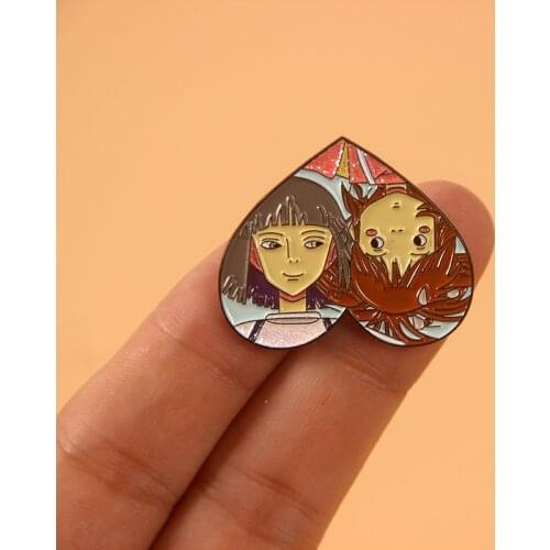 Chihiro and Haku Enamel Pin Meet Again Badge Spirited Away studio ghibli art Brooch hayao miyazaki fans collections