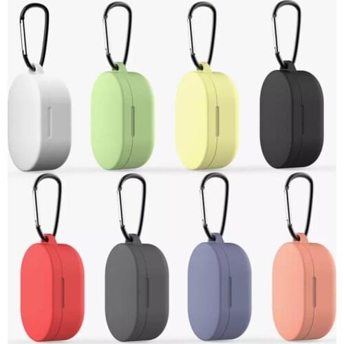 For Xiaomi Redmi Airdots Headphones Case With Hook Liquid Silicone Earphone Cover Wireless Earphone Protect Case Charging Box