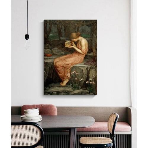Citon William Waterhouse《Psyche Opening the Golden Box》Canvas Art Oil painting Artwork Picture Modern Wall Decor Home Decoration