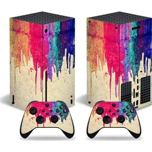 Colorful Design Skin Sticker for Xbox Series X Console and 2 Controllers Skin Decal Cover for xbox series X vinyl sticker