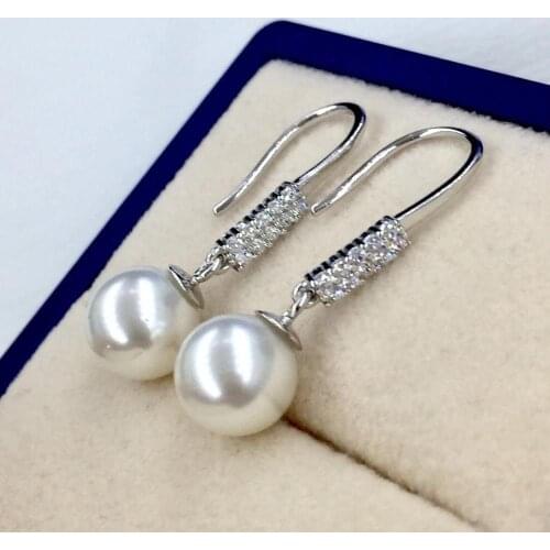 DIY Mounts 925 Sterling Silver Earrings Findings Settings Base Mountings Parts for Coral Pearls Agate Crystal Stones Jade